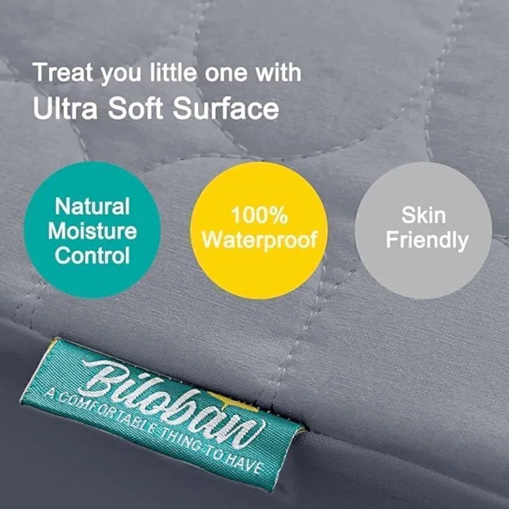 Baby Toddler Standard Crib Mattress Pad Hypoallergenic Soft Grey 28”x52”x 9”